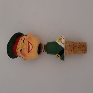 Vintage 1960 Rubens Original Bobblehead Nodder Irishman Wine Cork Bottle Stopper